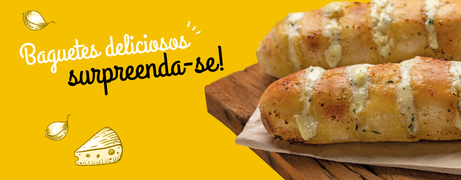 Banner Pão de Alho Baguete Marca Própria