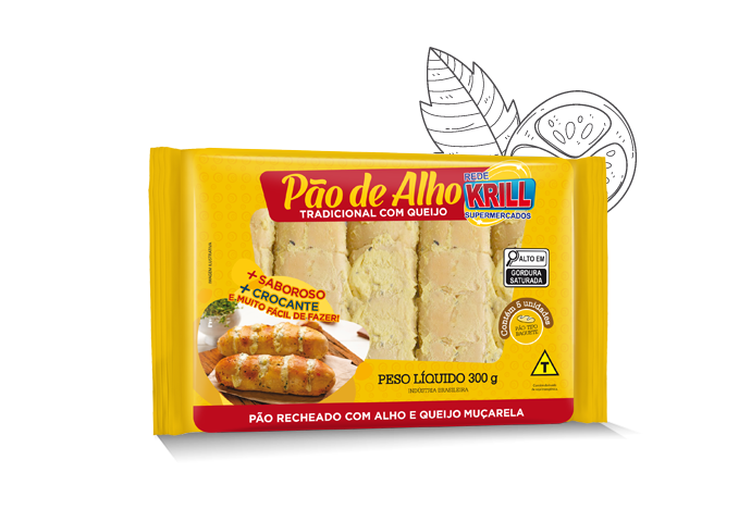 Pão de Alho Baguete Krill Tradicional